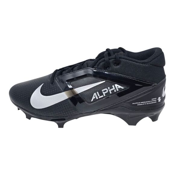 Nike Alpha Menace 4 Pro Black Football Cleats Mens Size 12 FD7037-002 NEW